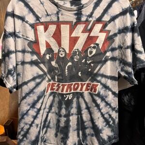 KISS Destroyer 76 tie-dye rock band tee - Large (?)